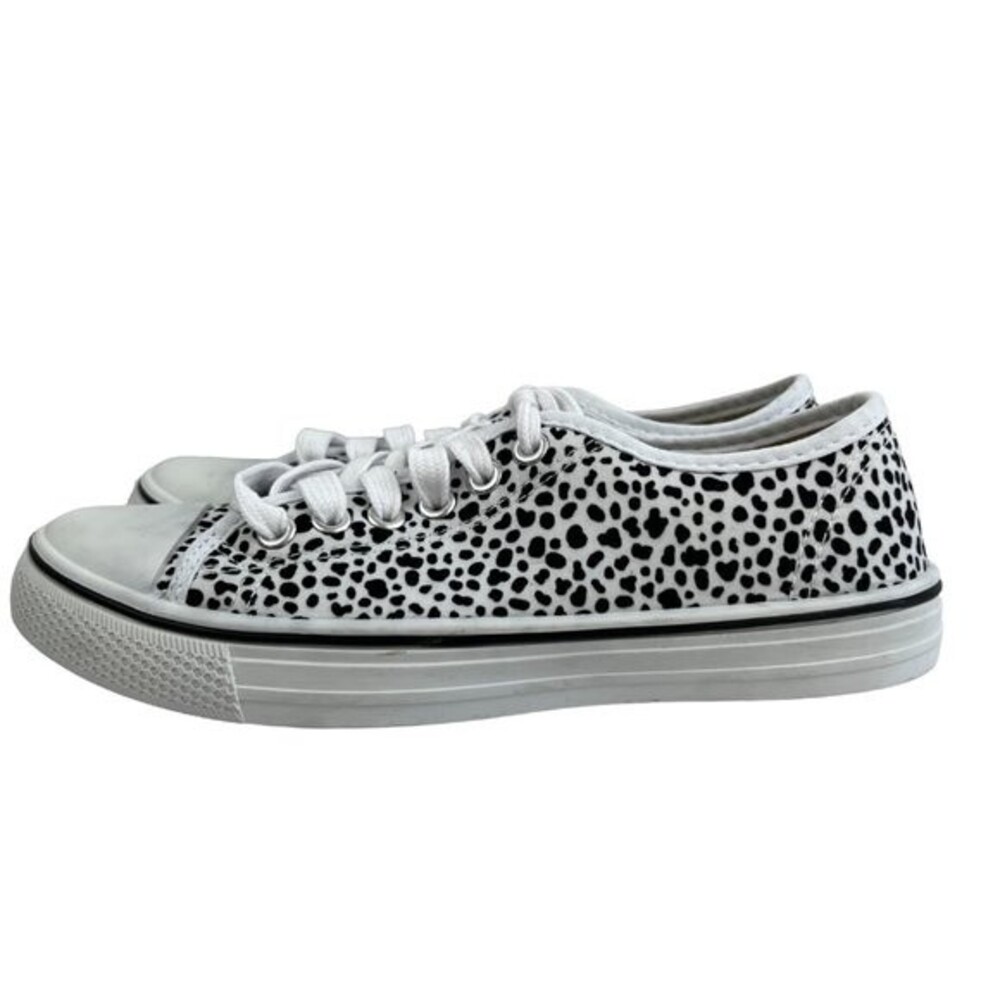 Sole Mates Black and White Dalmatian Print‎ Sneakers, Size 5-6